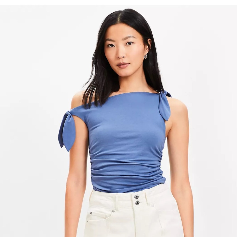 LOFT Shirred Bow Top